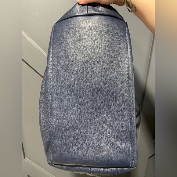 Jimmy Choo Pimlico Star Studs Navy Leather Tote Bag - Picture 9 of 12